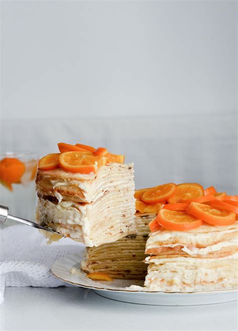 Orange Ricotta Crepe Cake Candied Orange Slices Recipe Crepe Cake