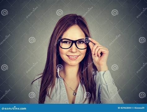 Portrait Young Woman Wearing Eyeglasses Stock Photo Image Of Female