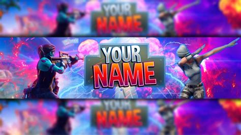 100 Free Fortnite Channel Art Banner Template Photoshop
