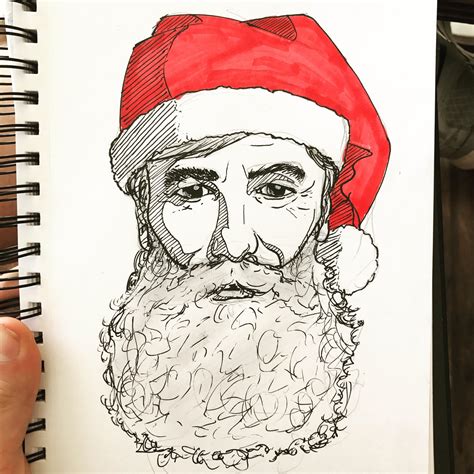 Santa Claus Portrait Drawing