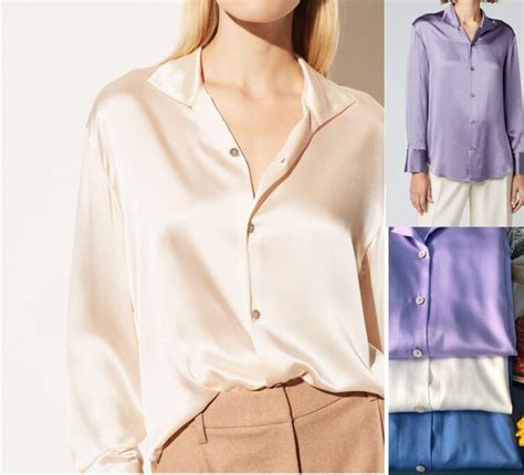 100 pure silk long sleeves blouse women top shirt wardrobe etsy