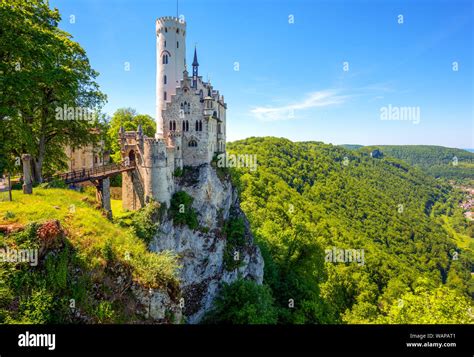 Lichtenstein Castle In Black Forest Germany Built In Romantic Gothic