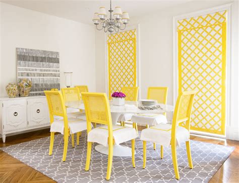 Yellow And Gray Room Contemporary Dining Room Diane Bergeron