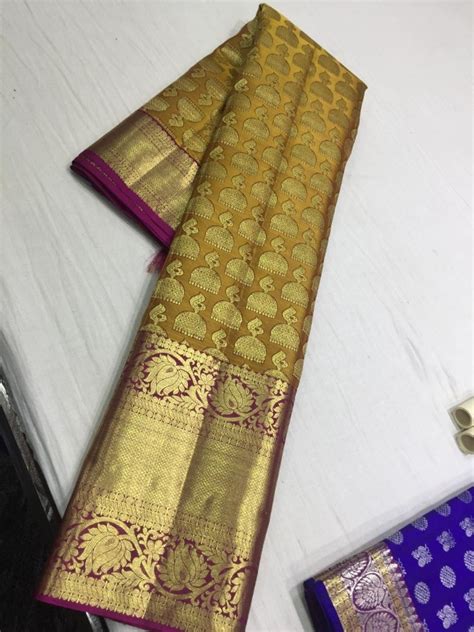 Honey Real Zari Gold Pure Kanchipuram Silk Saree Hand Made At Rs 16000 In Guntur