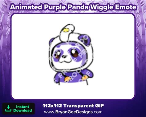 Animated Purple Panda Wiggle Emote For Twitch Or Discord In 2022