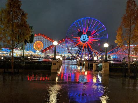 The Wheels Reflection Last Night Disneyland