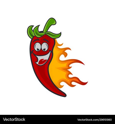 Spicy Chili Pepper Clip Art Cartoon With Simple Vector Image