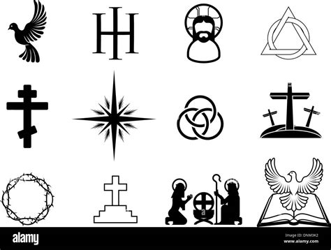 A Set Of Christian Religious Signs And Symbols Stock Vector Image And Art