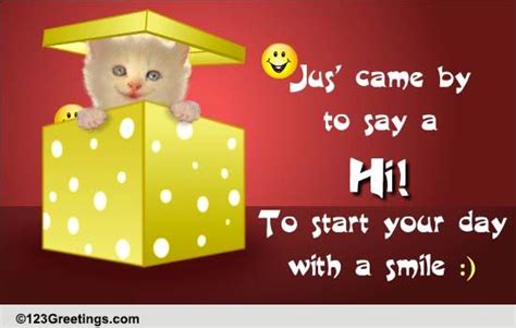 Smiling Kitten Free Hi Hello Ecards Greeting Cards 123 Greetings