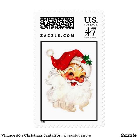 Vintage 50s Christmas Santa Postage 50 Christmas Christmas Stamps