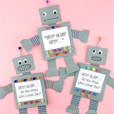 How To Make A Paper Robot Easy Fathers Day Card Idea For Kids I