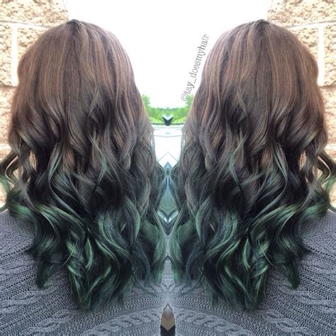 Brown To Green Ombre Green Hair Ombre Brown Ombre Hair Ombre Hair