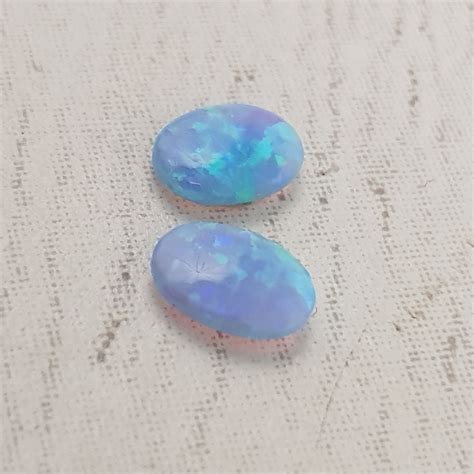 Light Blue Opal Pack Of 2 8mmx6mm Oval Opal Japanese Etsy