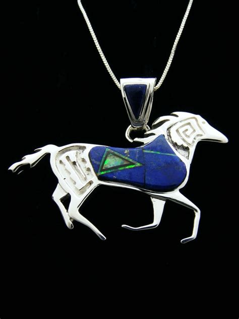 Native American Indian Inlay Jewelry Pendants By Calvin Begay Inlay