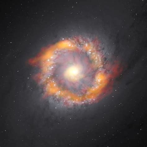 Composite Image Of The Barred Spiral Galaxy Ngc 1097 Including Images