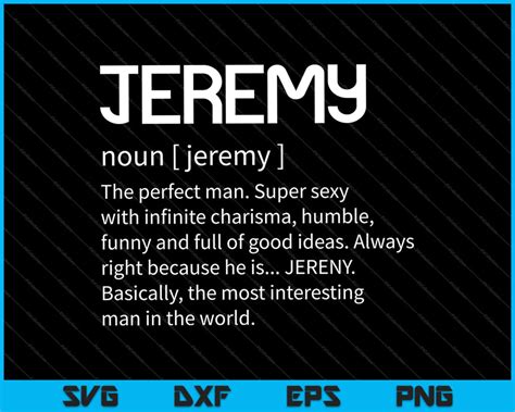 Adult Definition First Name Jeremy Svg Png Files Creativeusarts