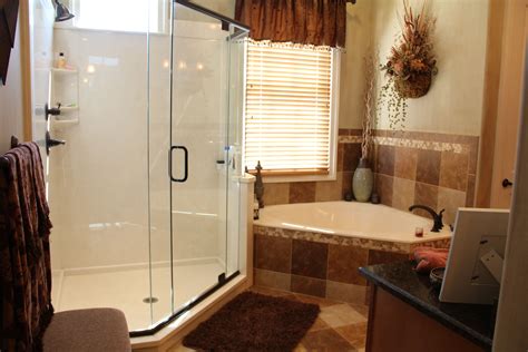 Incredible Master Bathroom With Custom Shower And Whirlpool Tub In The