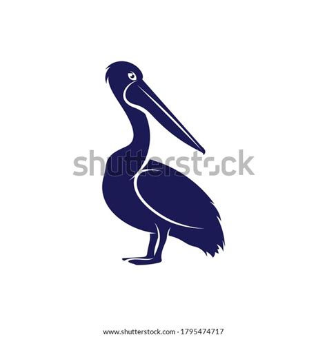 Silhouette Pelican Bird Vector Illustration Design Stock Vector