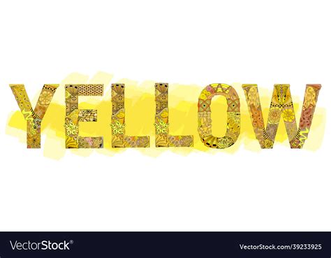 Word Yellow Decorative Entangle Object Royalty Free Vector