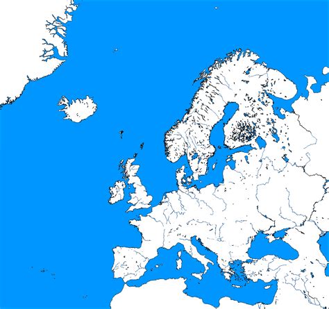 Blank Western Europe Map With Rivers Images And Photos Finder
