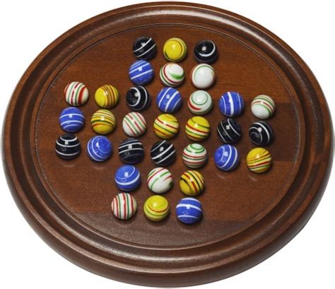 We Games Solid Maple Wood Solitaire Game Made In Usa Assorted Marbles