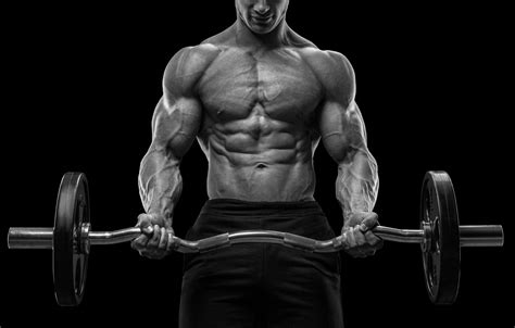 Photo Wallpaper Muscle Muscle Rod Background Black Gym Workout
