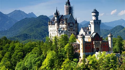 Neuschwanstein Castle Bavaria Germany Alps Mountain Castle Travel
