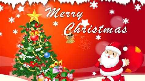 Santa Claus Merry Christmas Tree Decorations Greeting Card Hd Santa