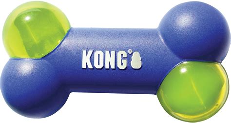 Kong Squeezz Action Bone Dog Toy Blue Large