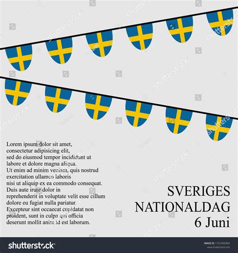 Sveriges Nationaldag National Day Sweden Vector Stock Vector Royalty