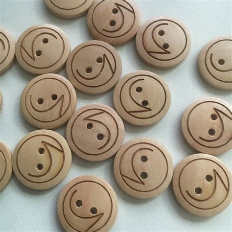 Wooden Buttons 20mm Engraved With Your Own Logo 100 Pcs Etsy