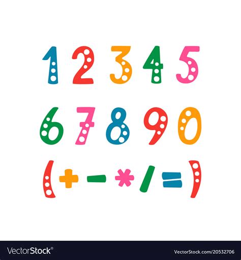 Set Of Numbers And Mathematical Symbols Royalty Free Vector