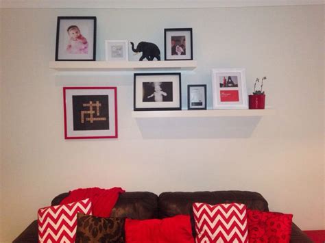 Floating Shelves Behind The Couch Photo Wall Layout Gallery Wall