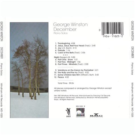 December Piano Solos George Winston Mp3 Buy Full Tracklist