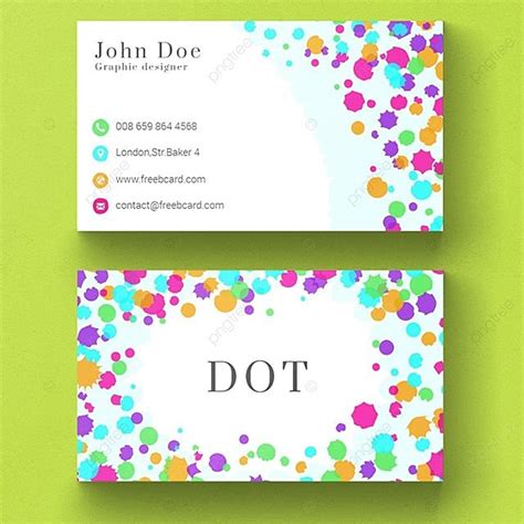 Colored Dot Business Card Template Download On Pngtree