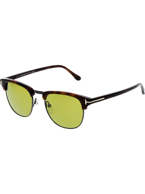 Tom Ford Mens Mirrored Henry Ft0248 52n 51 Brown Round Sunglasses