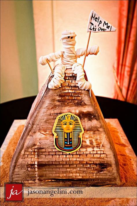 Egyptisn Mummy Pyramid Grooms Cake Wedding Cake Bakery Groom Wedding