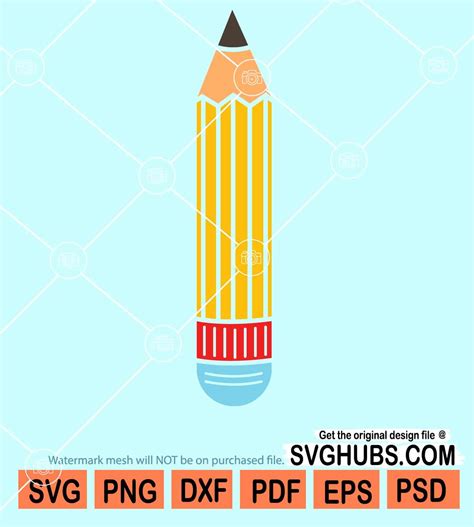 Pencil Svg School Pencil Svg Pencil Clipart Svg School Supplies Svg