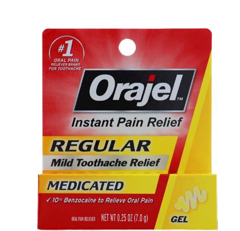 Orajel Medicated For Toothache Instant Pain Relief Gel With 10
