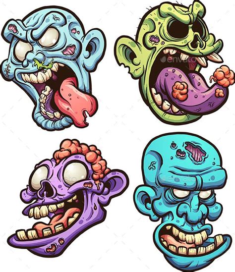 Zombie Heads Zombie Cartoon Zombie Drawings Zombie Art