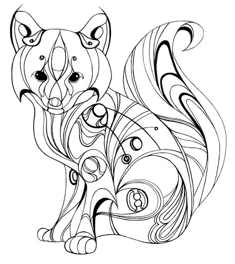 Realistic Fox Coloring Pages Coloring Pages