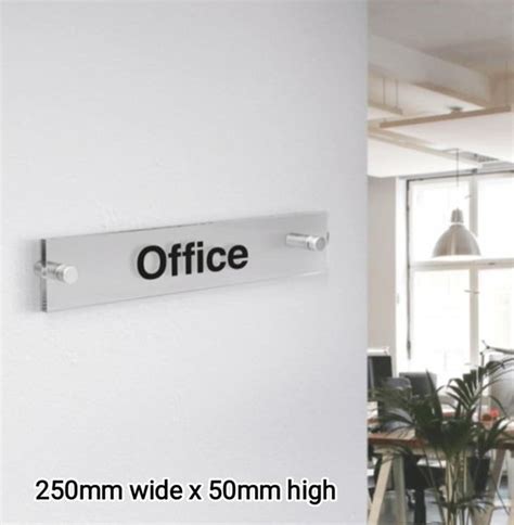 Clear Acrylic Door Signs Printed With Black Text Choice Of 10 Snap