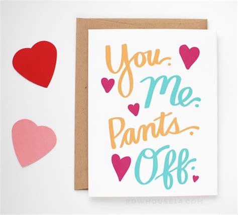 Naughty Valentines Day Card Sexy I Love You Card You