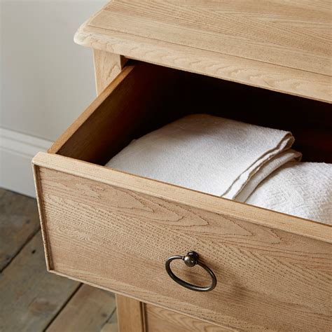 Organize your bedside by using the long bar handle hardware to open the drawers and. Ardleigh Wide Bedside Table | Chest Of Drawers | The White ...