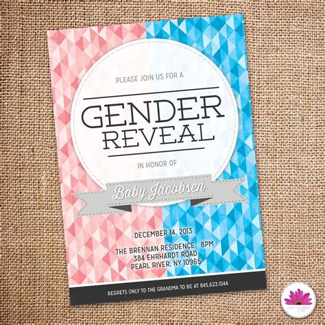 Gender Reveal Invitation Digital File