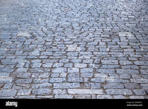 Old Stone Marble Paved Footpath Cobblestone Background Texture