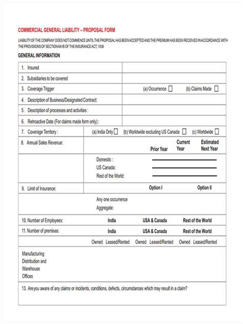 general liability forms   ms word