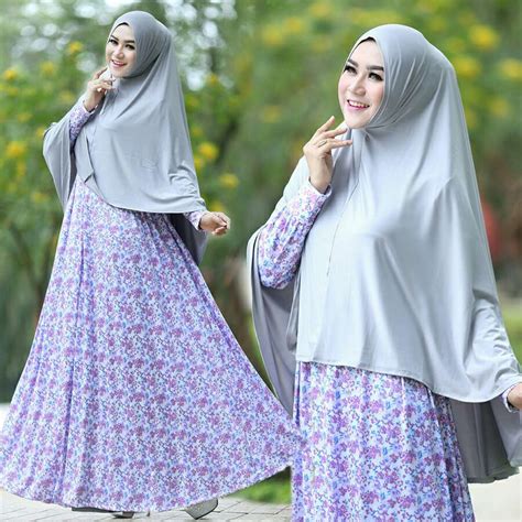 18 style terkini model baju muslim motif bunga