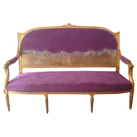 Louis XVI Purple Sofa | Purple sofa, Purple velvet sofa ...