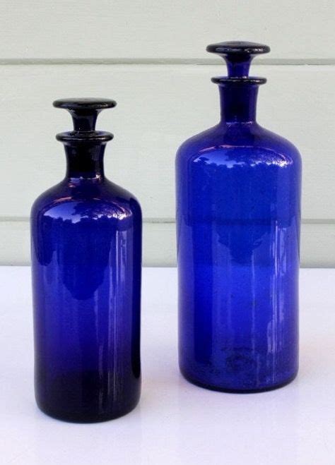 Antique Cobalt Blue Apothecary Bottles Antique Glass Bottles Blue Art Glass Vase Antique Bottles
